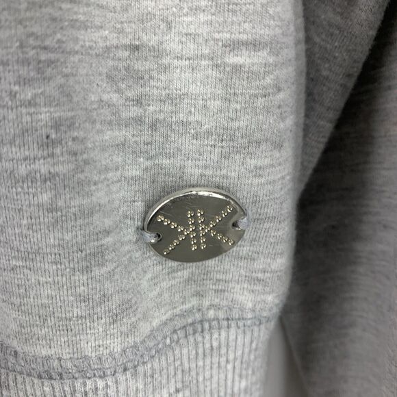 Kardashian Kollection Large Track Jacket Full Zip Minimal Stretch Warm Gray - Picture 3 of 11